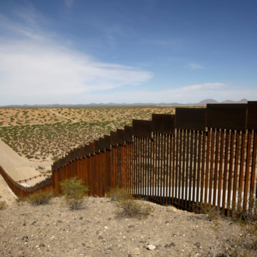 New bollard-style U.S.-Mexico border fencing is seen in Santa Teresa, New Mexico, U.S., as pictured from Ascension, Mexico August 28, 2019. REUTERS/Jose Luis Gonzalez